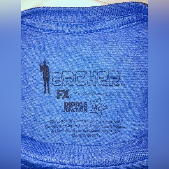 ARCHER FX I’d Do Me Unisex Blue short sleeve Graphic Cotton T shirt XL GUC - Picture 4 of 9